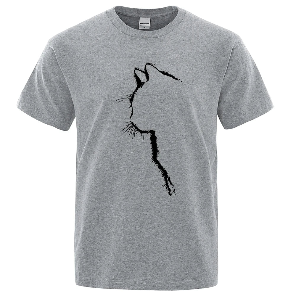 Cool Cat Print Men's T-Shirt - Hip Hop Streetwear Summer Tee