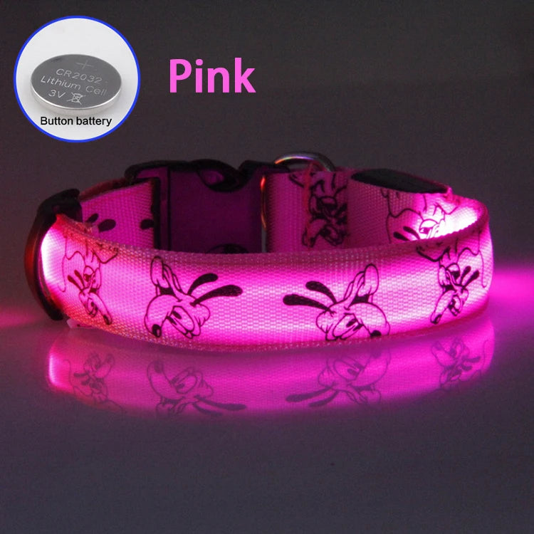 LED Dog Collar - USB Rechargeable Night Safety Light