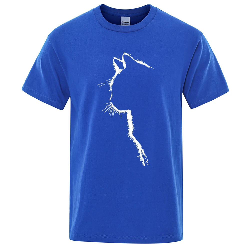 Cool Cat Print Men's T-Shirt - Hip Hop Streetwear Summer Tee