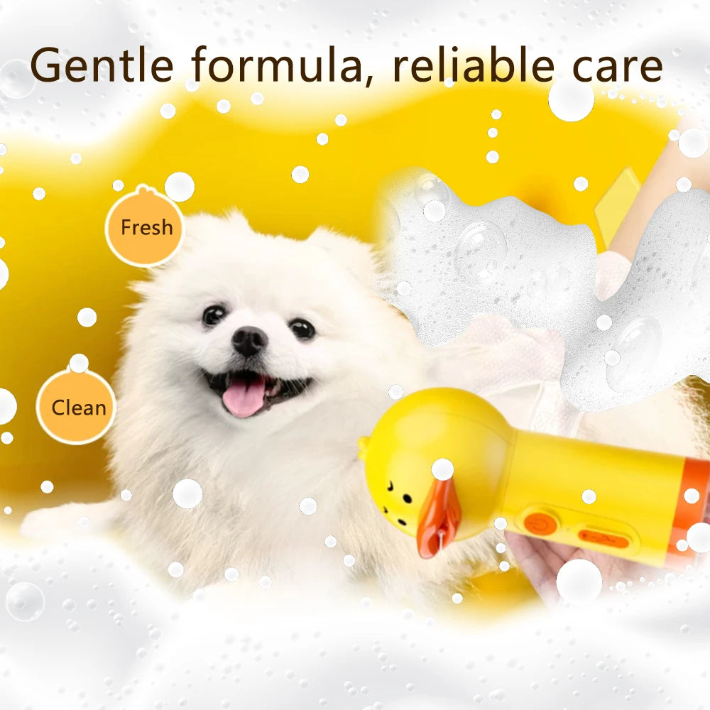 Yellow Duck Pet Cleaning Bathing Electric Foam Machine Usb Charging Automatic Soap Dispenser Foam Machine Pet Accessories