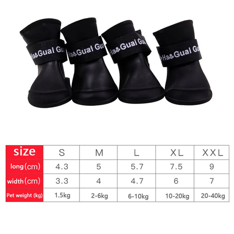 Waterproof Pet Rain Boots - 4-Pack Protective Paw Shoes
