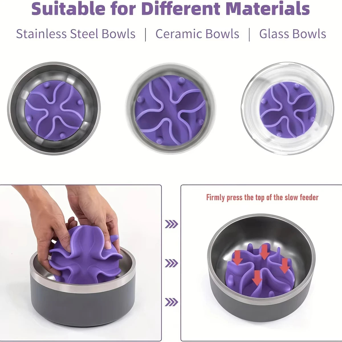 Silicone Slow Feeder Dog Bowl Insert - Puzzle Design