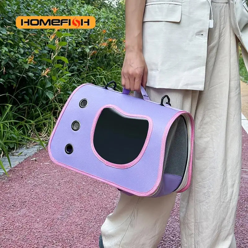 Portable Pet Carrier Bag - Foldable Breathable for Small Dogs & Cats