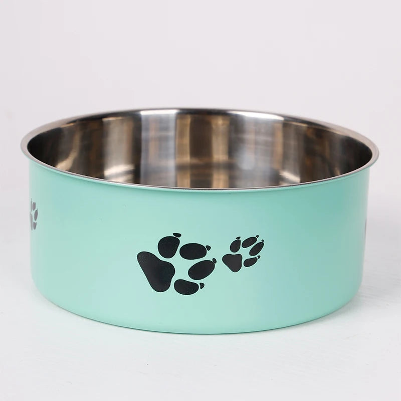 Stainless Steel Pet Bowl with Cartoon Pattern