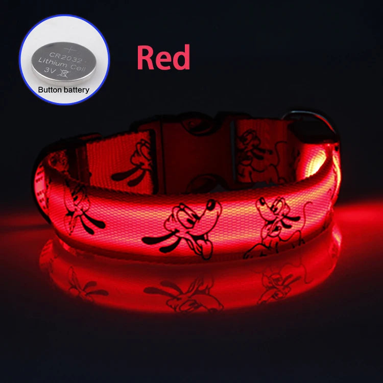 LED Dog Collar - USB Rechargeable Night Safety Light