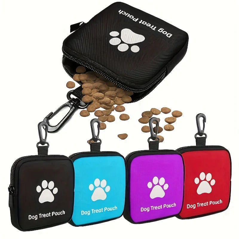 Zippered dog training treat bag portable pet snack pouch spill-proof design
