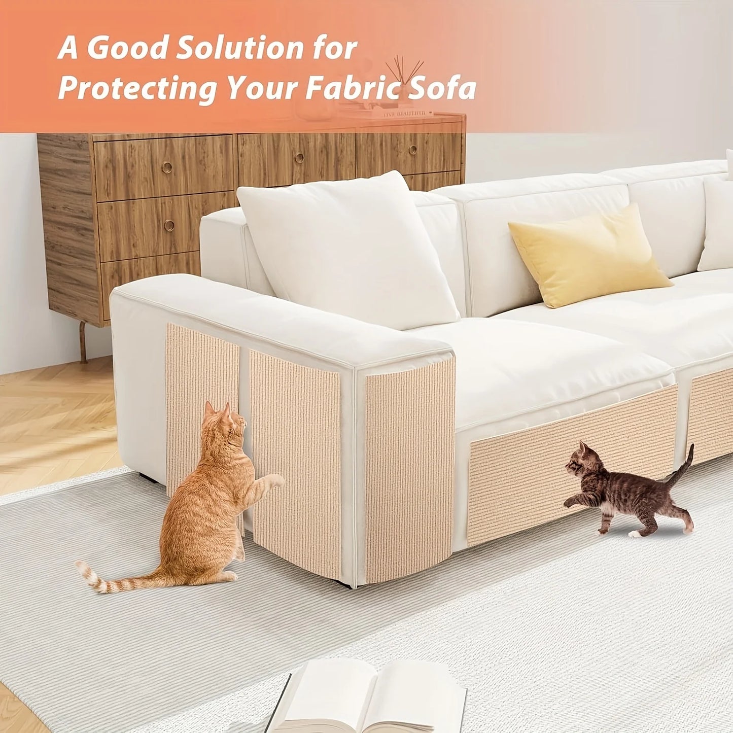 Trimmable Cat Scratching Mat - Self-Adhesive Furniture Protector