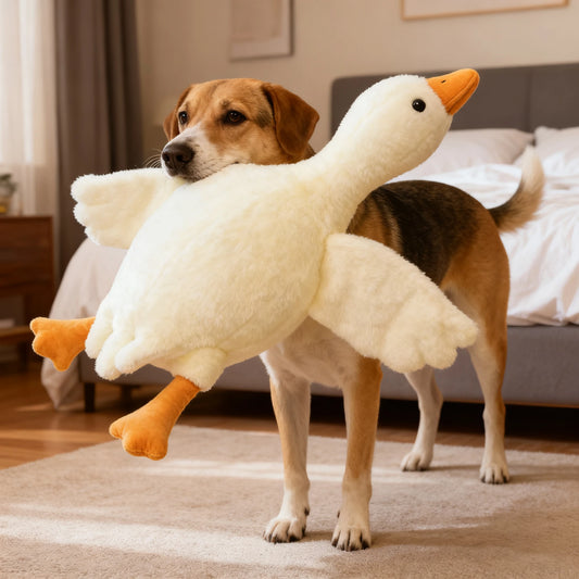 Soft goose plush pet toy 50cm for anxiety relief and comfort