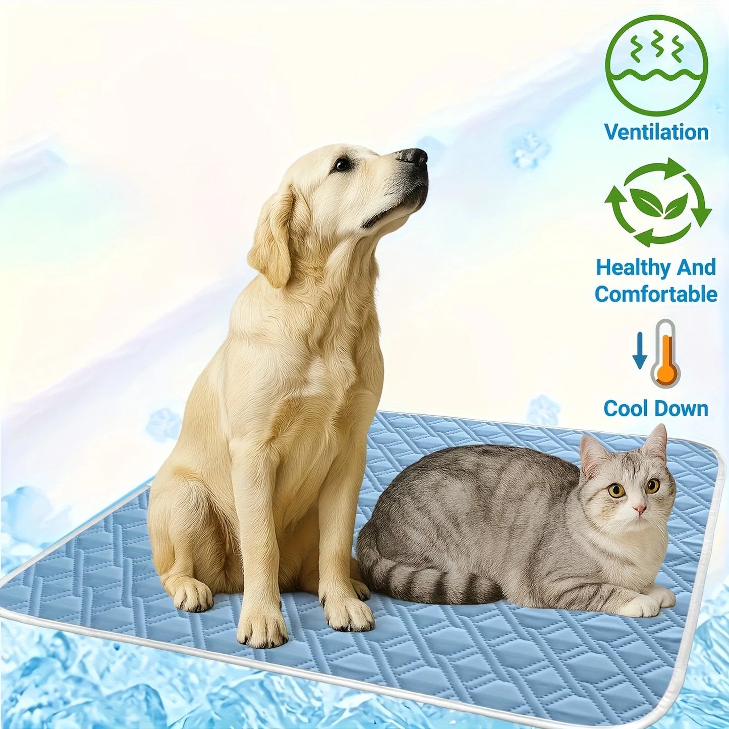 Dog Cooling Mat - Washable Portable Summer Pad for Pets