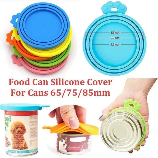 Reusable silicone pet food can cover 3-in-1 universal fit lid seal
