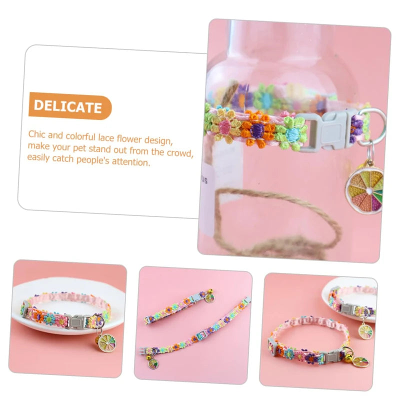 Cat Collar with Bell - Cartoon Footprint Adjustable Safety Collar