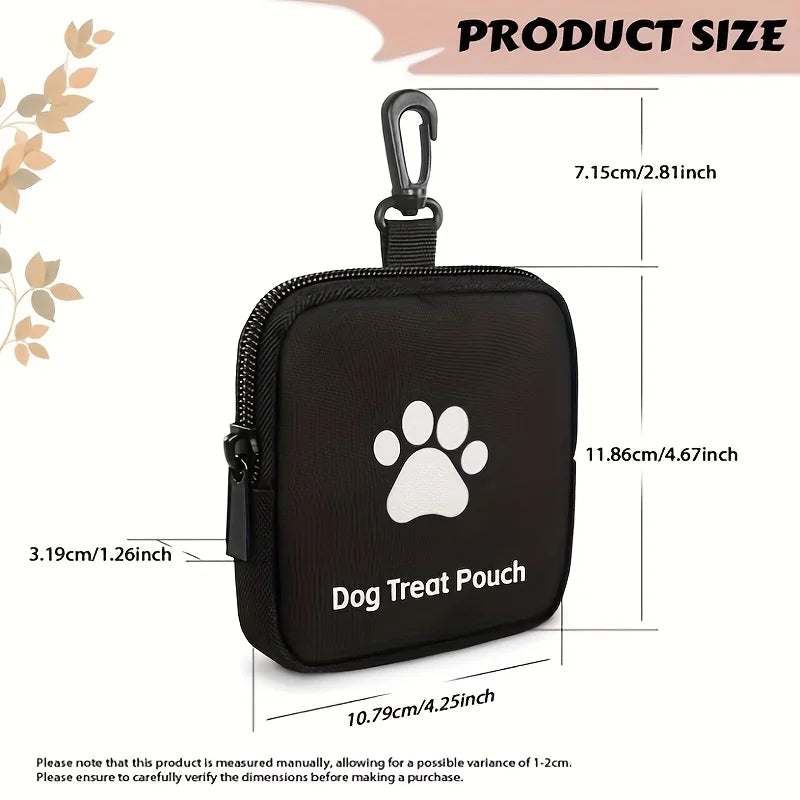 Dog Training Treat Bag - Zippered Portable Pouch