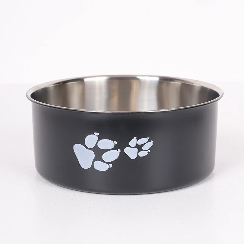 Stainless Steel Pet Bowl with Cartoon Pattern