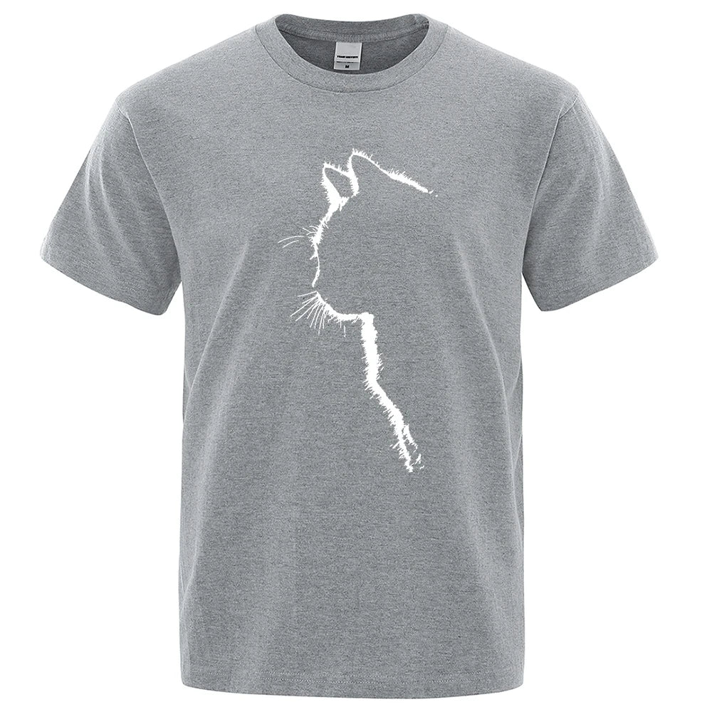 Cool Cat Print Men's T-Shirt - Hip Hop Streetwear Summer Tee