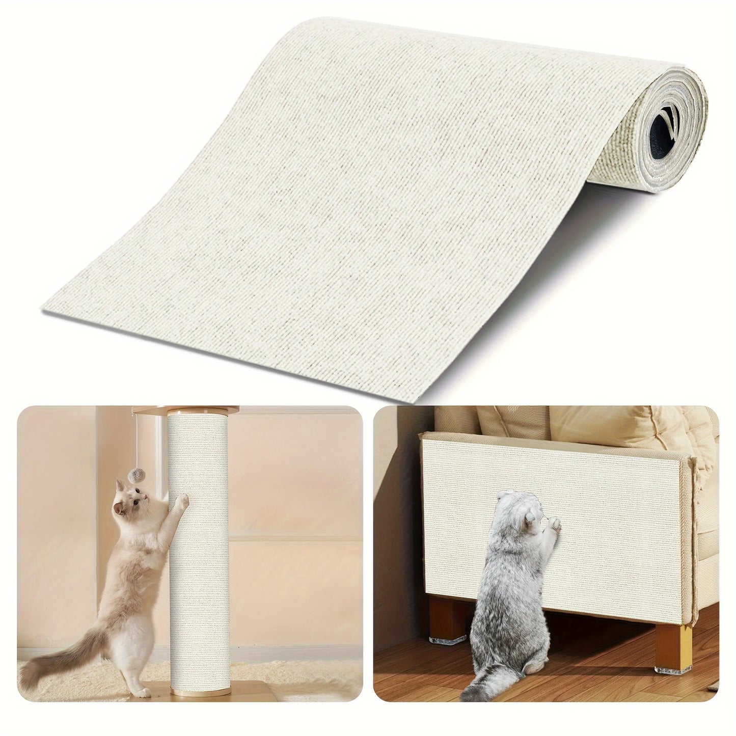 Trimmable Cat Scratching Mat - Self-Adhesive Furniture Protector