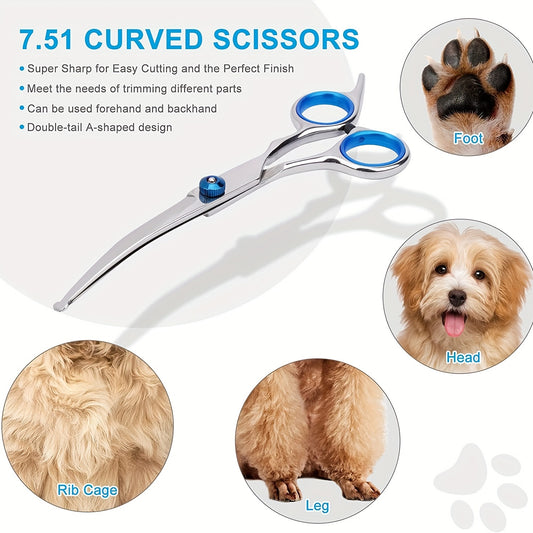 Premium pet grooming scissors set safety round tip for dogs and cats
