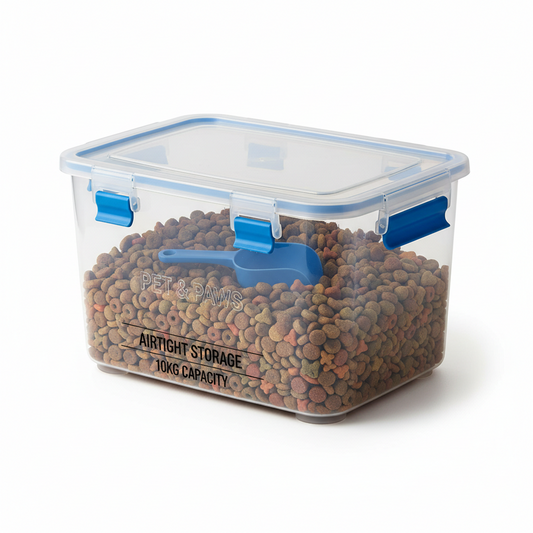 Airtight Pet Food Storage Container - Large Capacity with Scoop for Dog & Cat Food