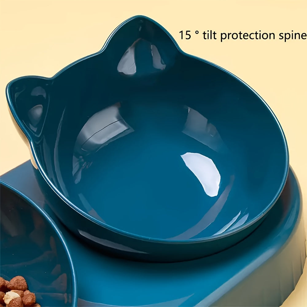 Anti-Slip Tilted Pet Bowl - Ergonomic Design