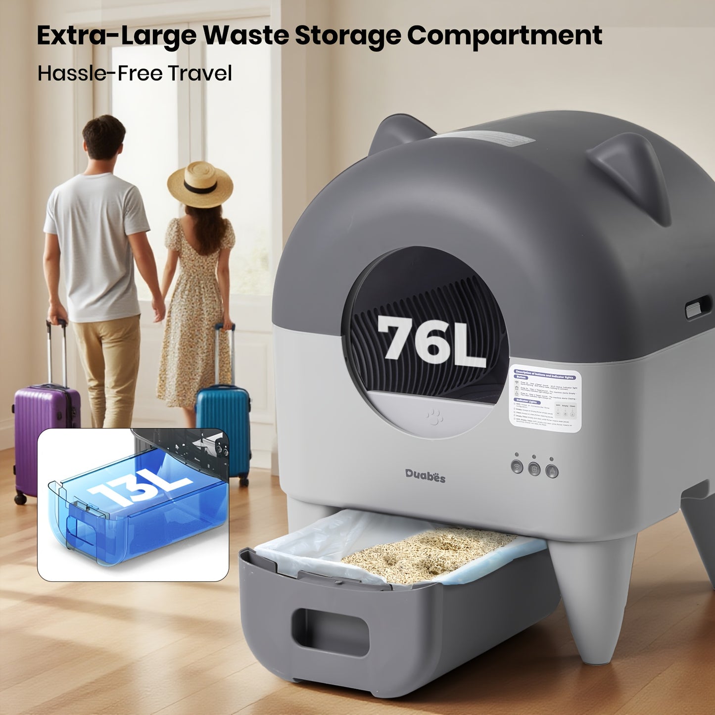 Self-Cleaning Cat Litter Box - Extra Large Automatic