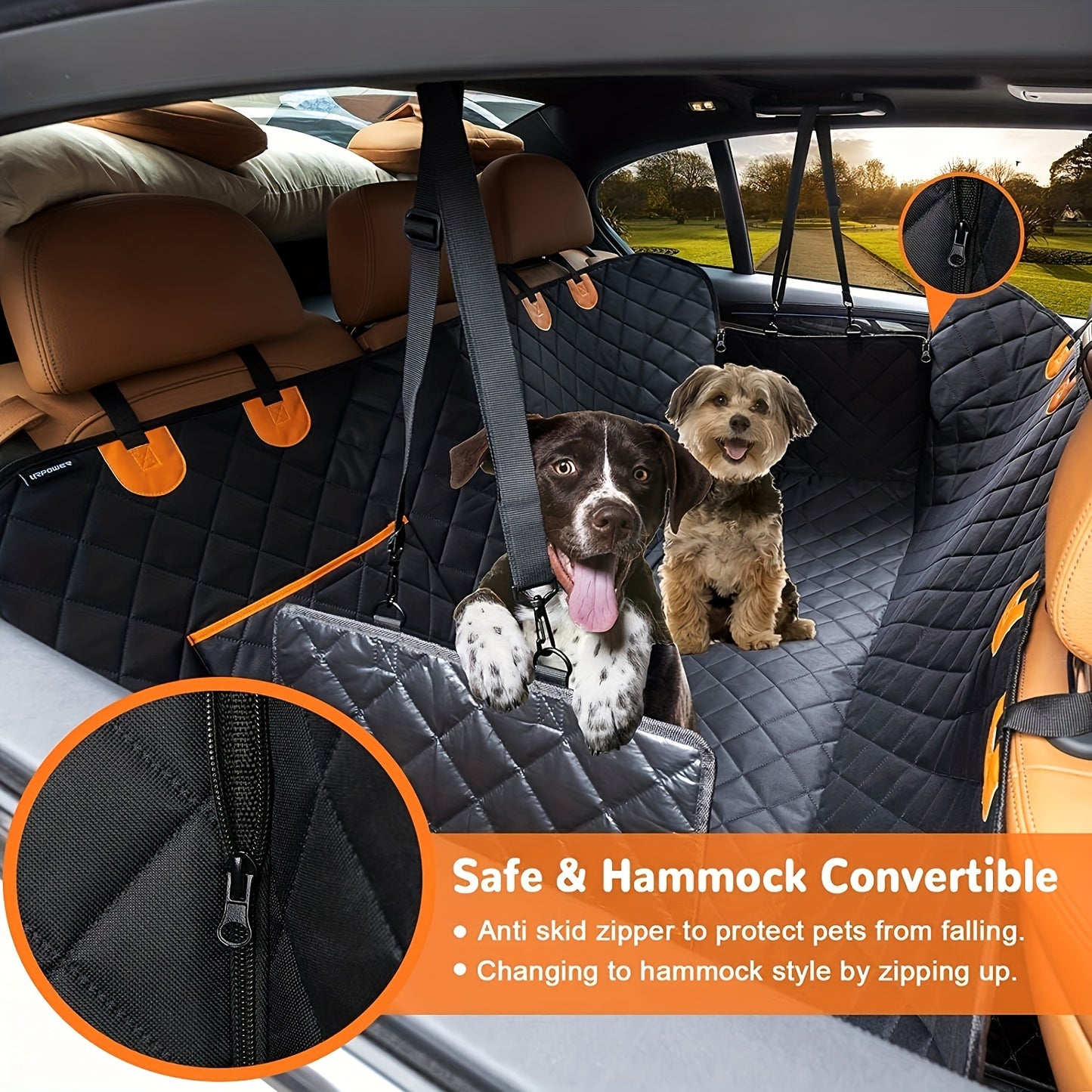 Waterproof Dog Car Mat - Seat Belt Compatible