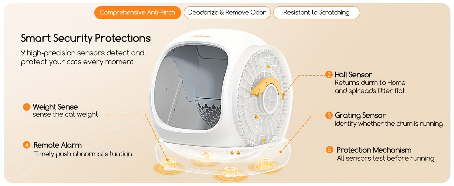 Self-Cleaning Cat Litter Box - App Control 19.8 Gallon
