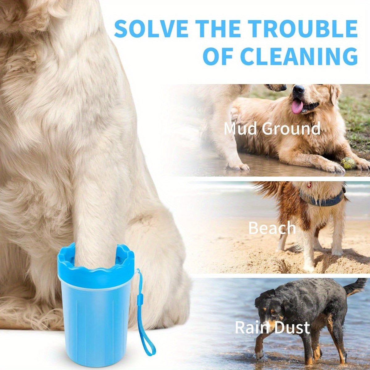 Automatic pet paw cleaner cup with soft silicone bristles