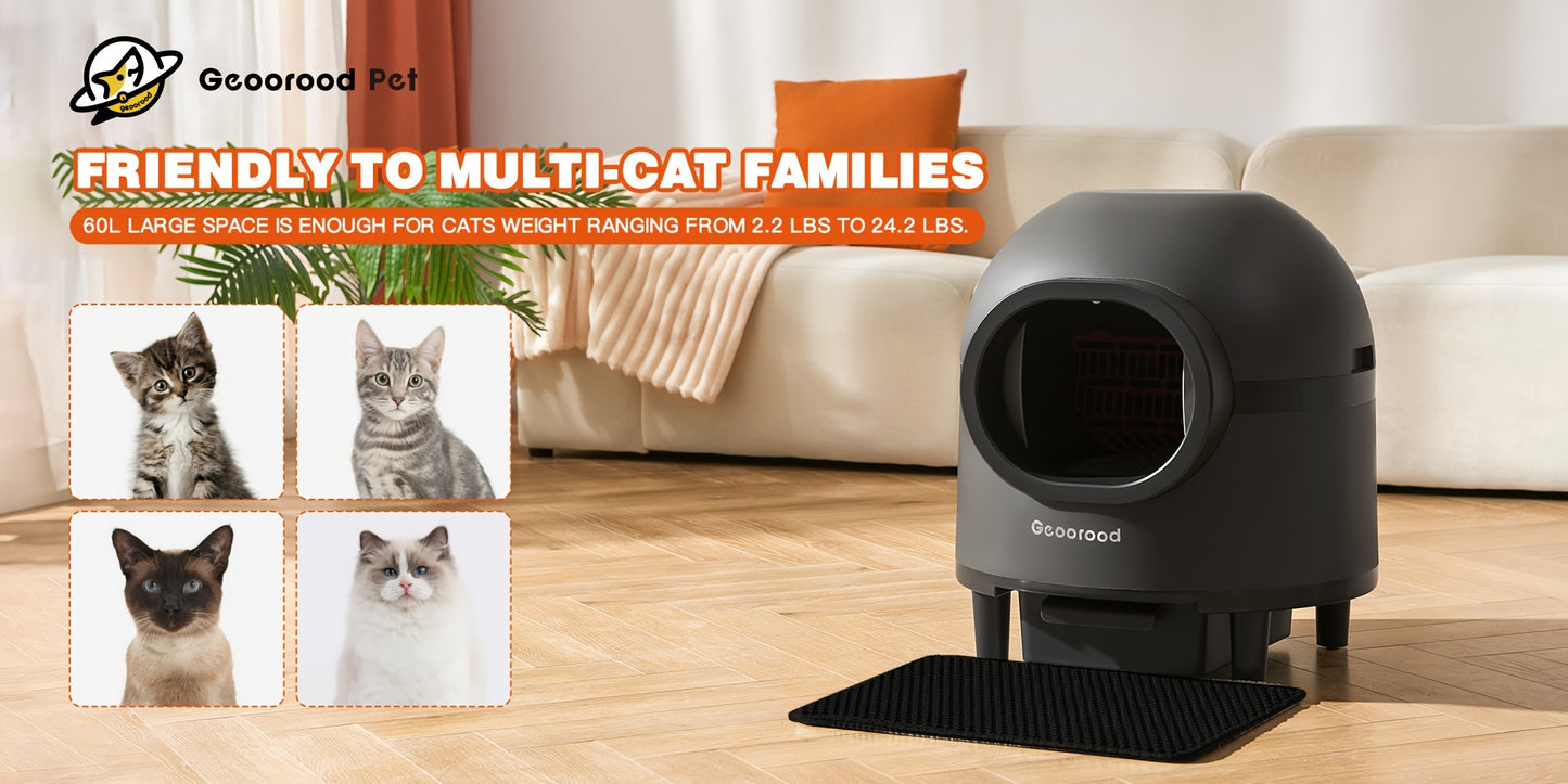 Smart Self-Cleaning Cat Litter Box - Large Electric