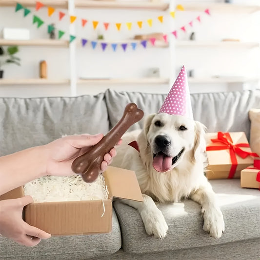 Beef-flavored durable chew toy for dogs interactive bone design for aggressive chewers
