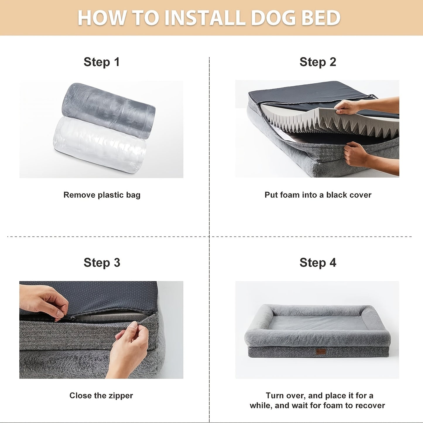 Orthopedic Dog Bed - Extra Large Washable