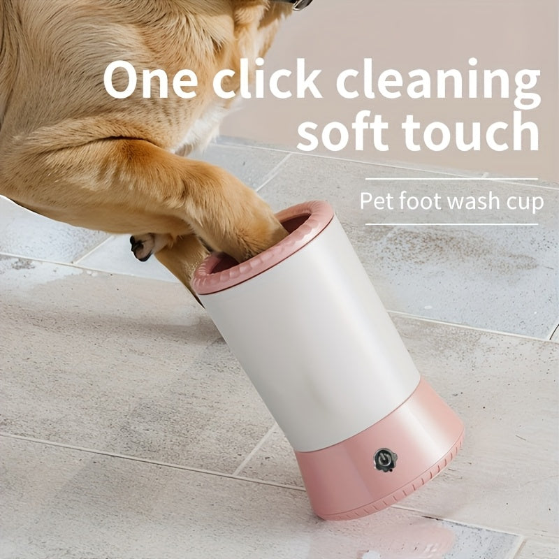 Automatic pet foot cleaner for muddy paws