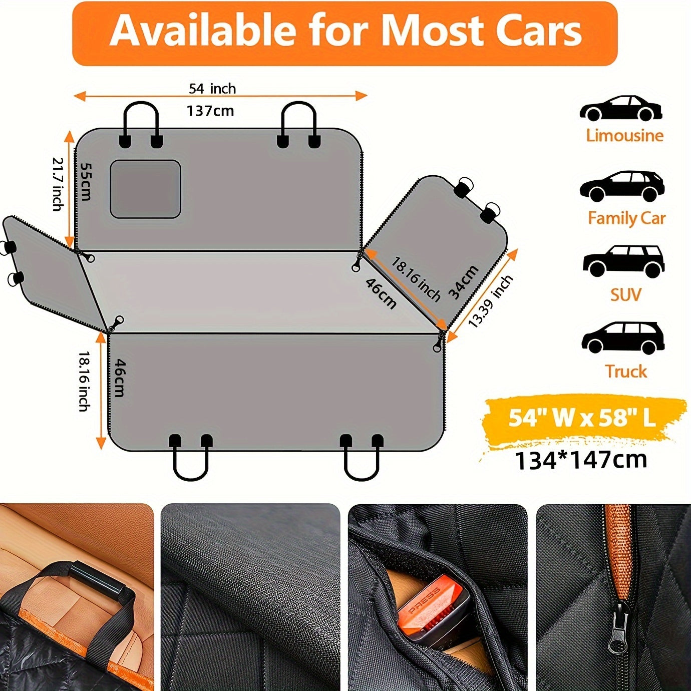 Waterproof Dog Car Mat - Seat Belt Compatible