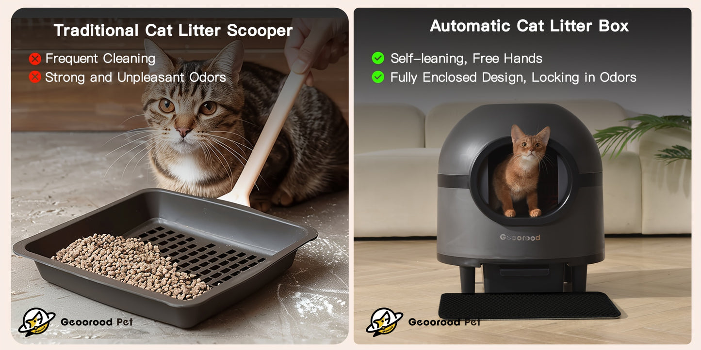 Smart Self-Cleaning Cat Litter Box - Large Electric