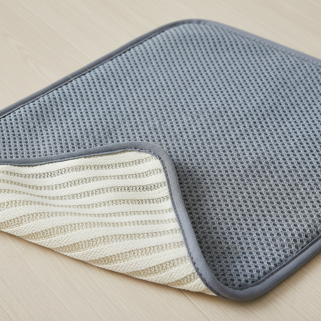 Close-up of breathable double-sided dog bed mat material