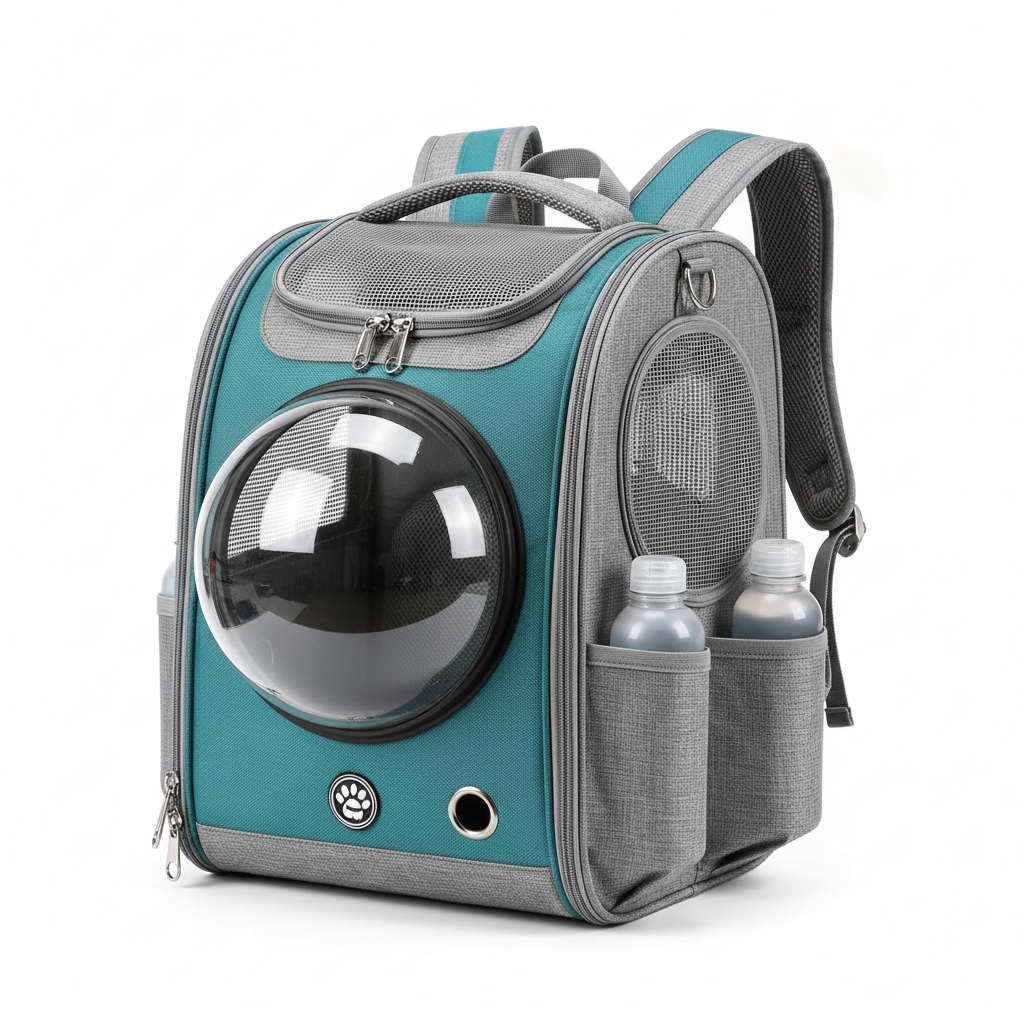 Pet backpack carrier hands-free travel bag for cats and small dogs
