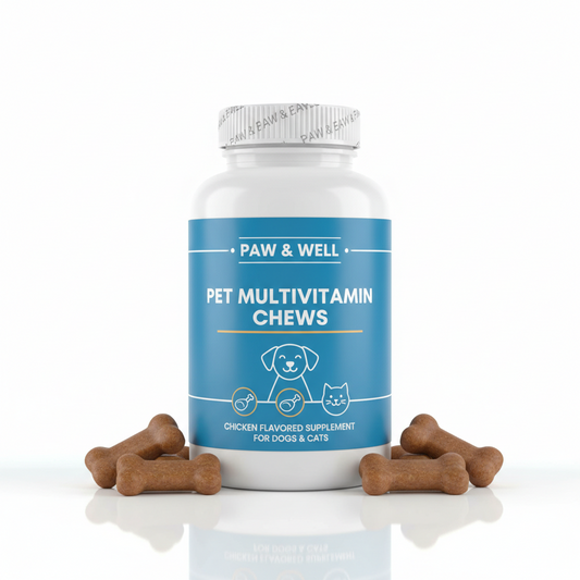 Pet multivitamin chewable tablets daily health supplement for dogs and cats
