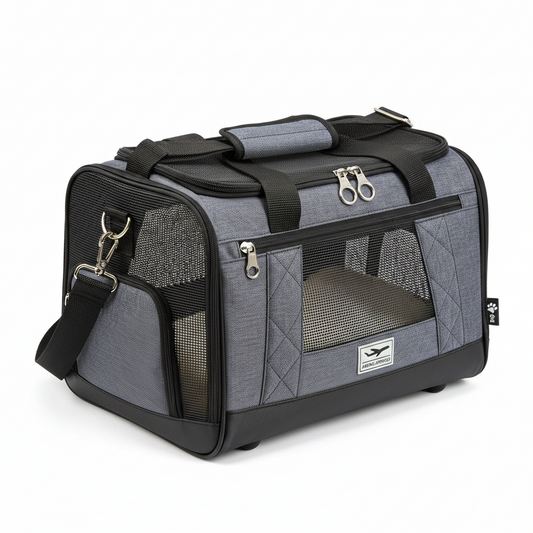 Airline approved soft-sided pet carrier travel bag for cats and small dogs
